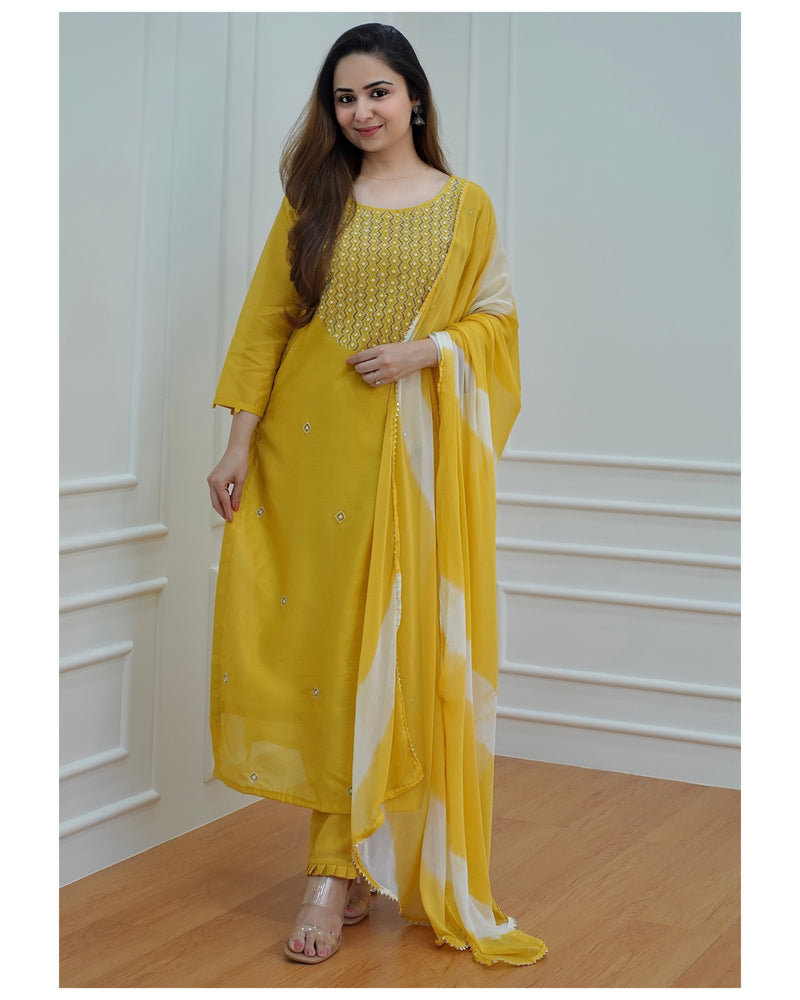 Yellow Handwork Suit