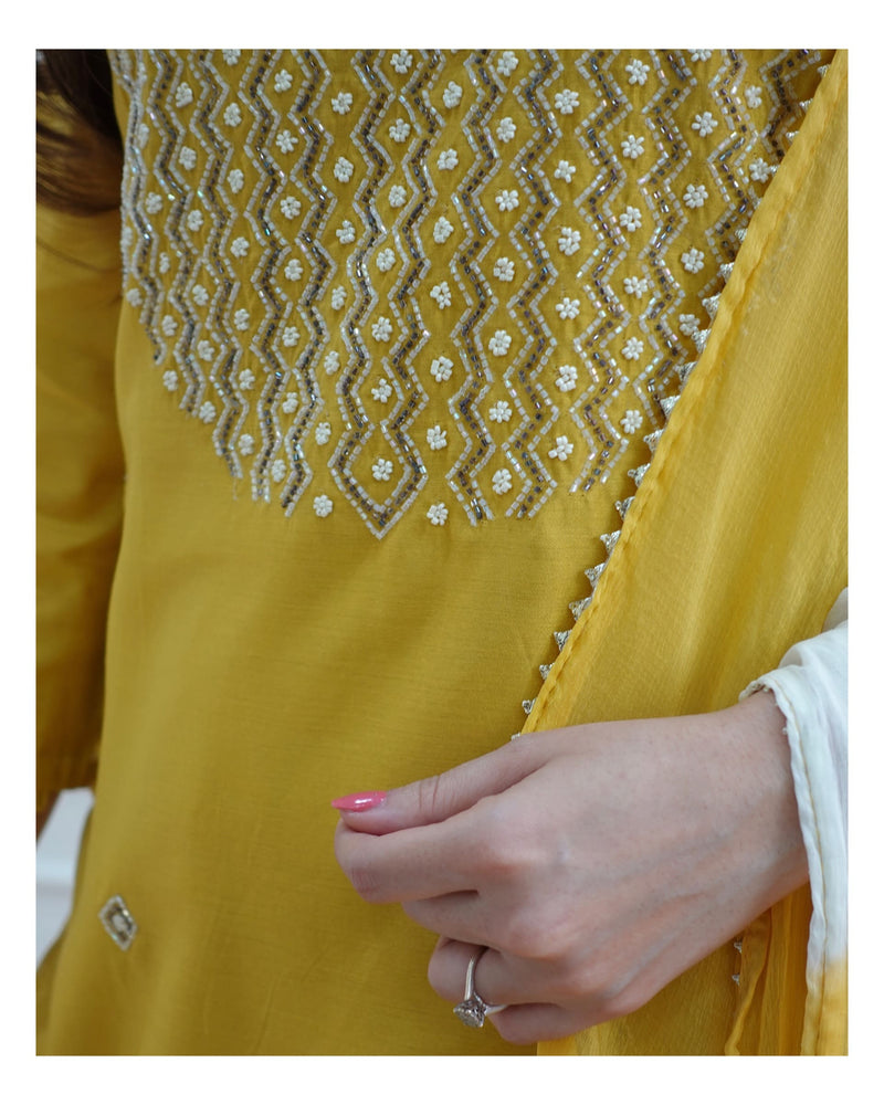 Yellow Handwork Suit