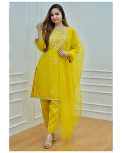 Yellow Gotapatti Handwork Suit