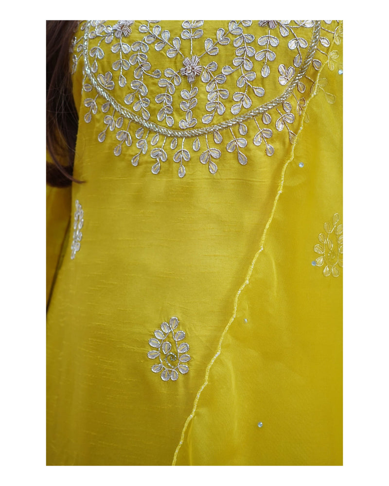 Yellow Gotapatti Handwork Suit