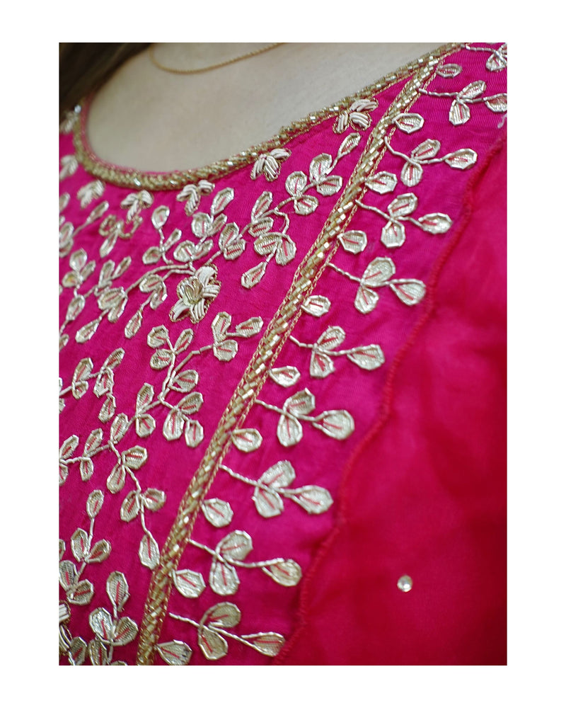 Rani Pink Gotapatti Handwork Suit