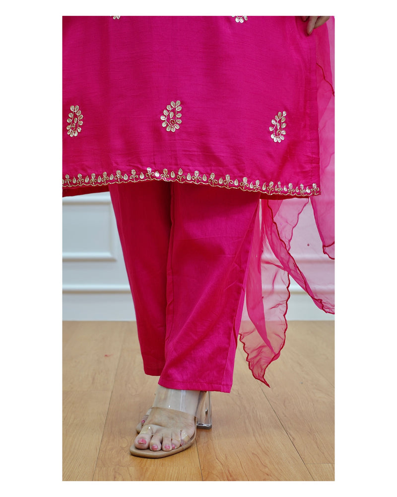Rani Pink Gotapatti Handwork Suit