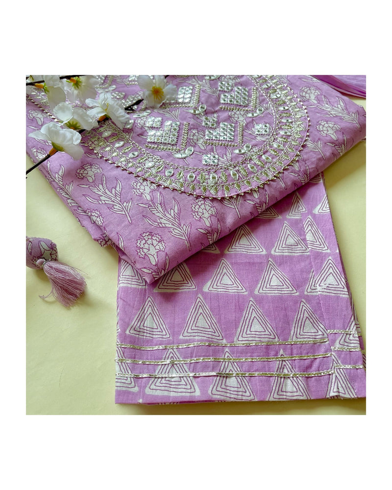 Lavender Gotapatti Suit Set