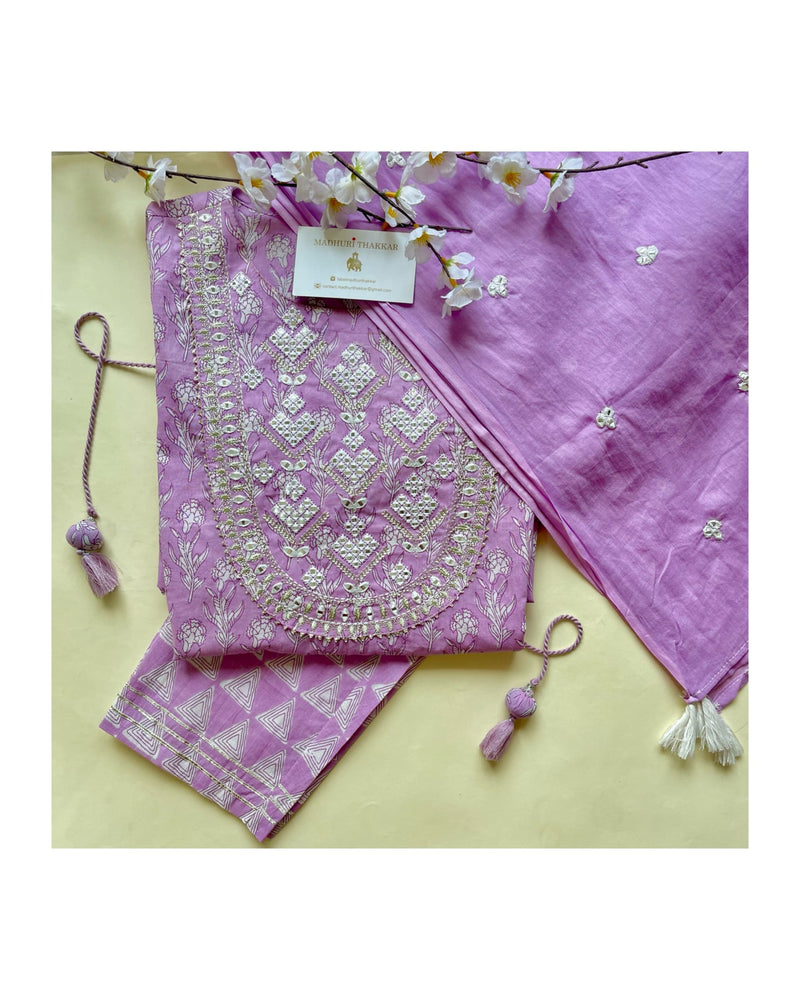 Lavender Gotapatti Suit Set