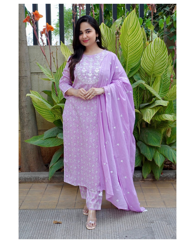 Lavender Gotapatti Suit Set