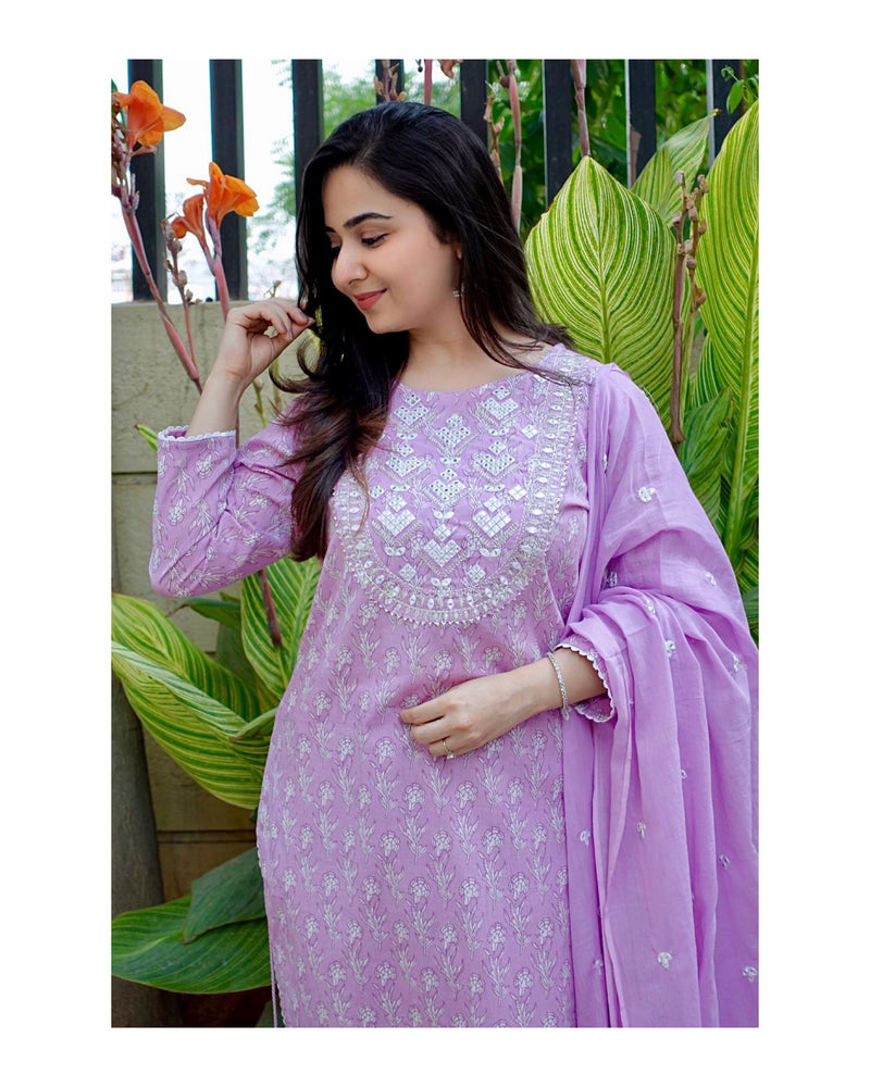 Lavender Gotapatti Suit Set