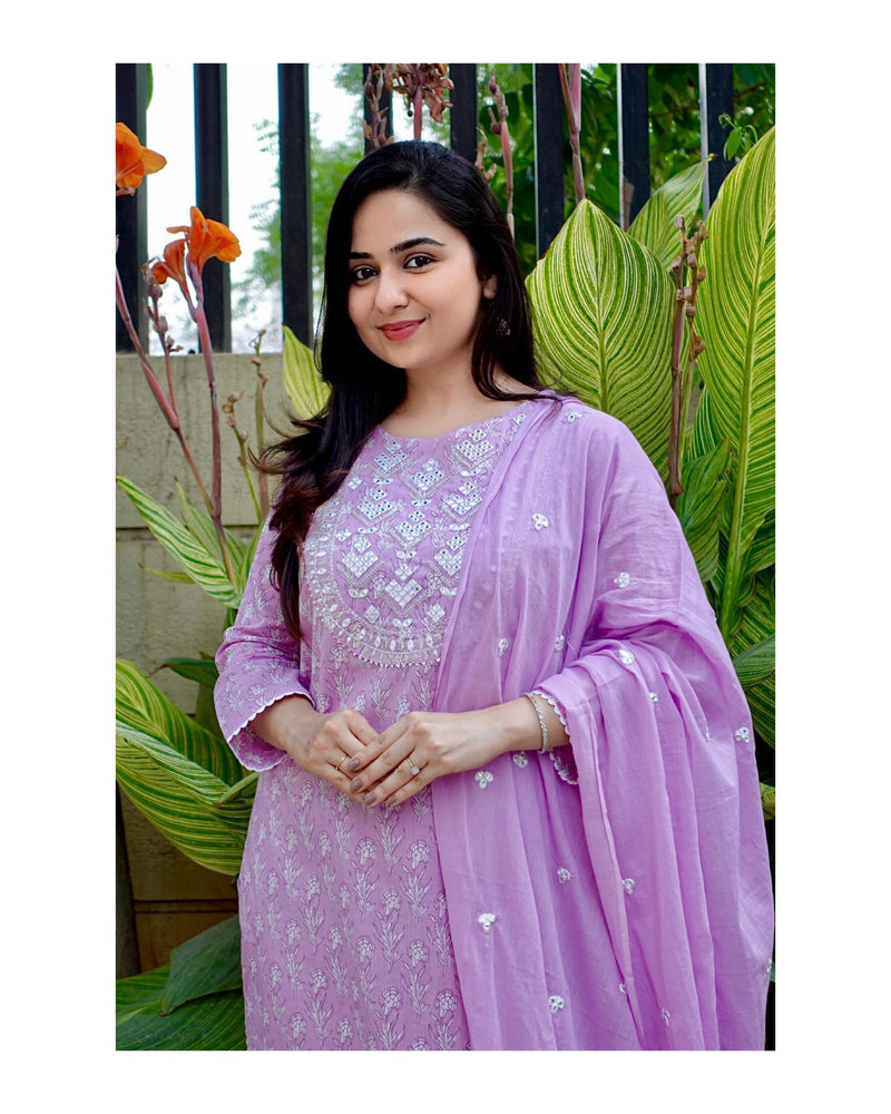 Lavender Gotapatti Suit Set