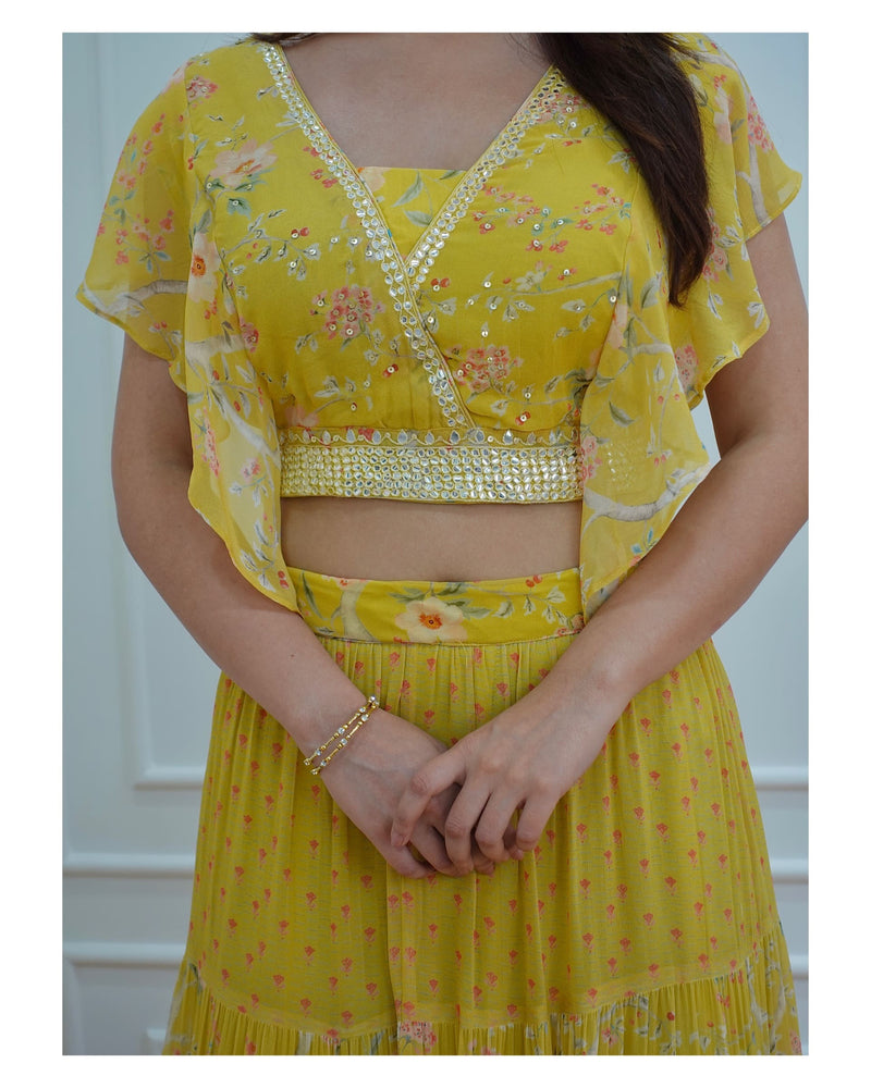 Lemon yellow lehenga set – Label Dee