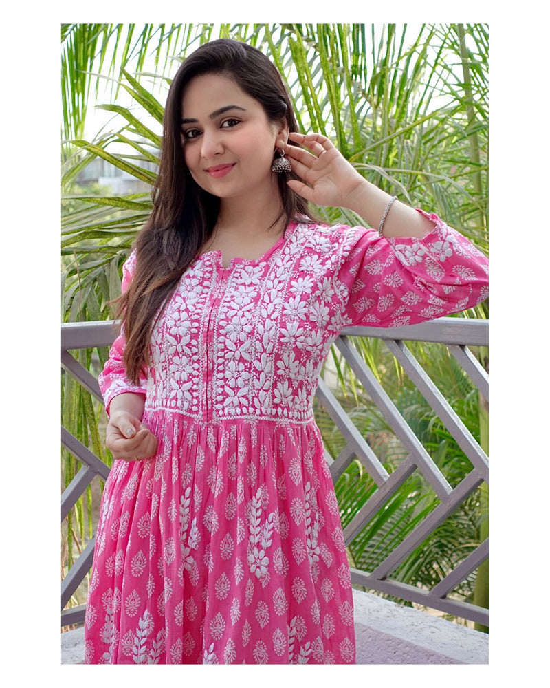 Georgette Chikankari Kurti at Rs 1450 in Biharsharif | ID: 20974430948