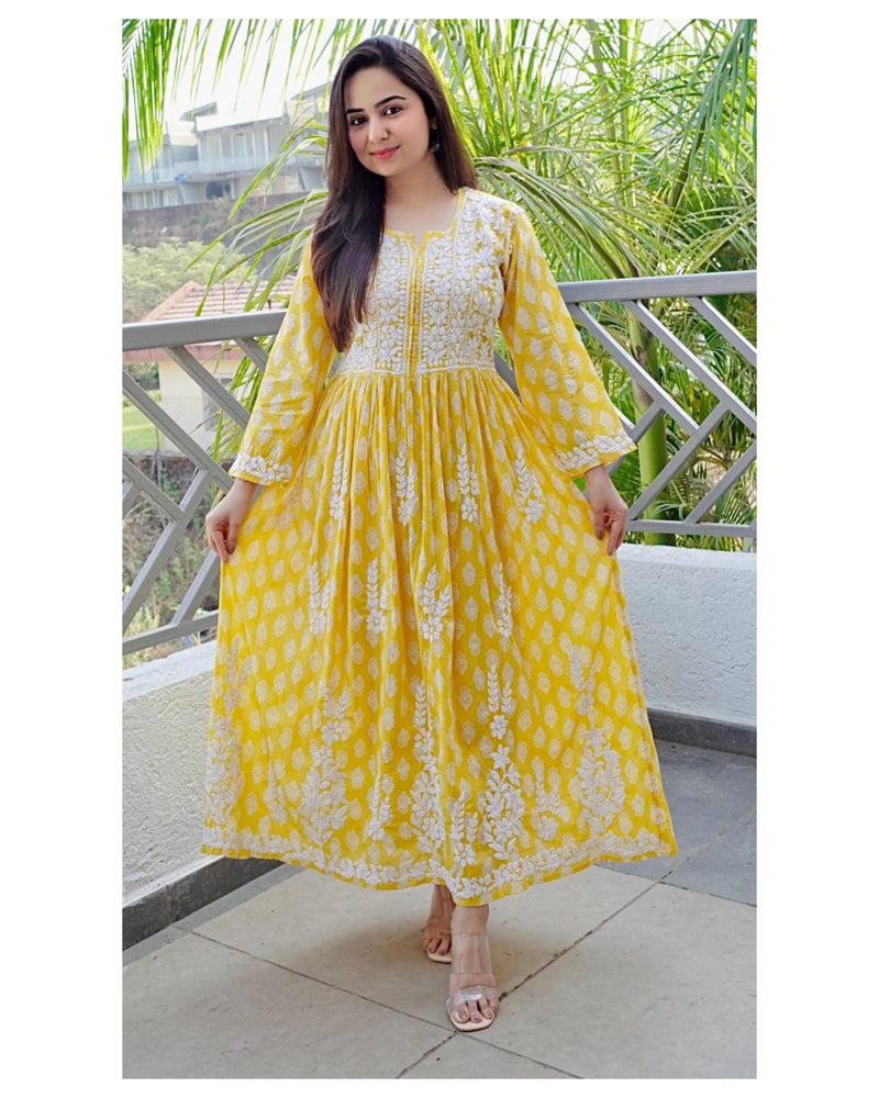 Sunshine Yellow Lucknowi Chikankari Kurta