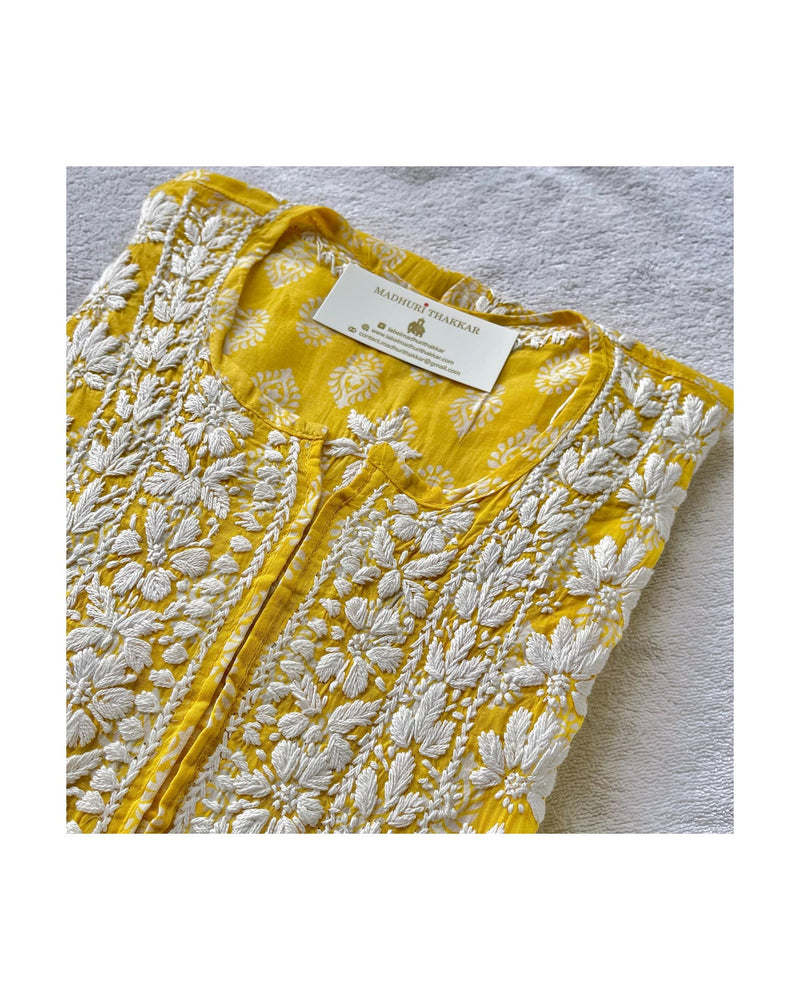 Sunshine Yellow Lucknowi Chikankari Kurta