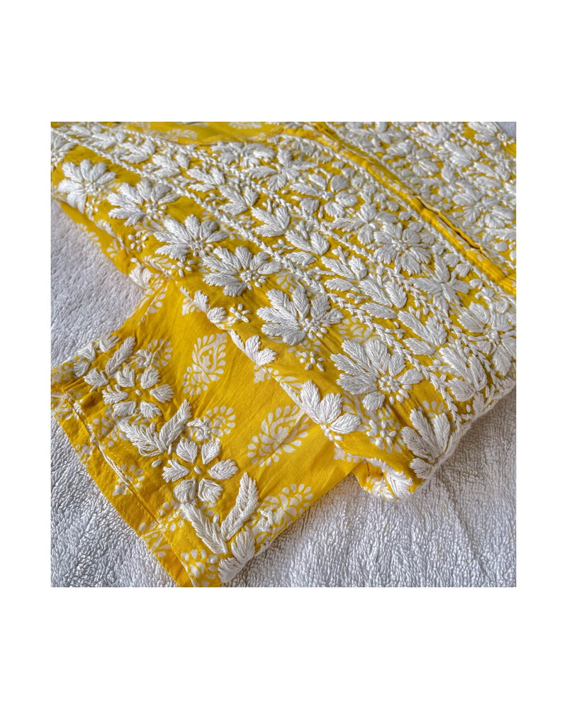 Sunshine Yellow Lucknowi Chikankari Kurta