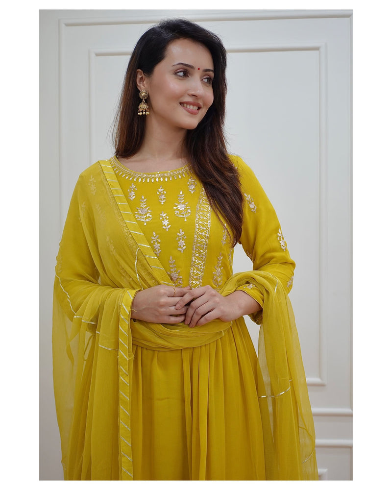 Yellow Pittanwork Sharara Set