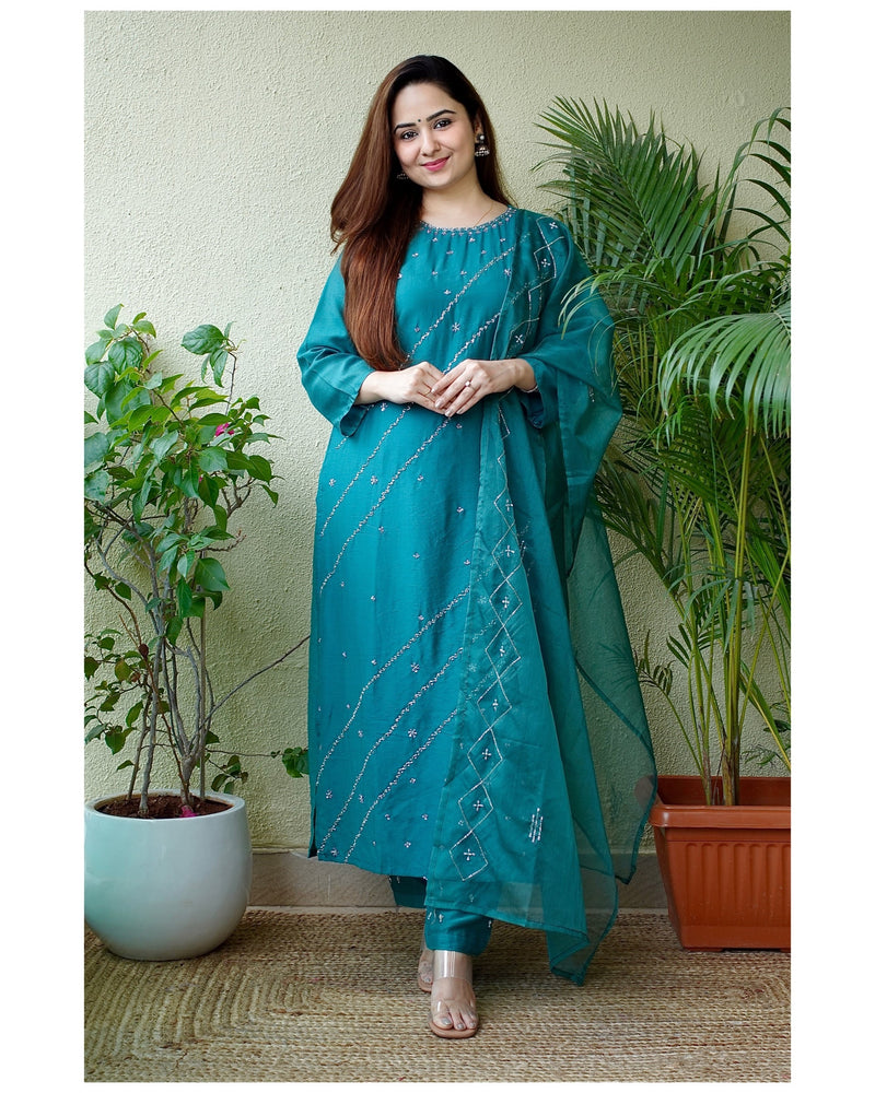 Rama Green Handwork Suit