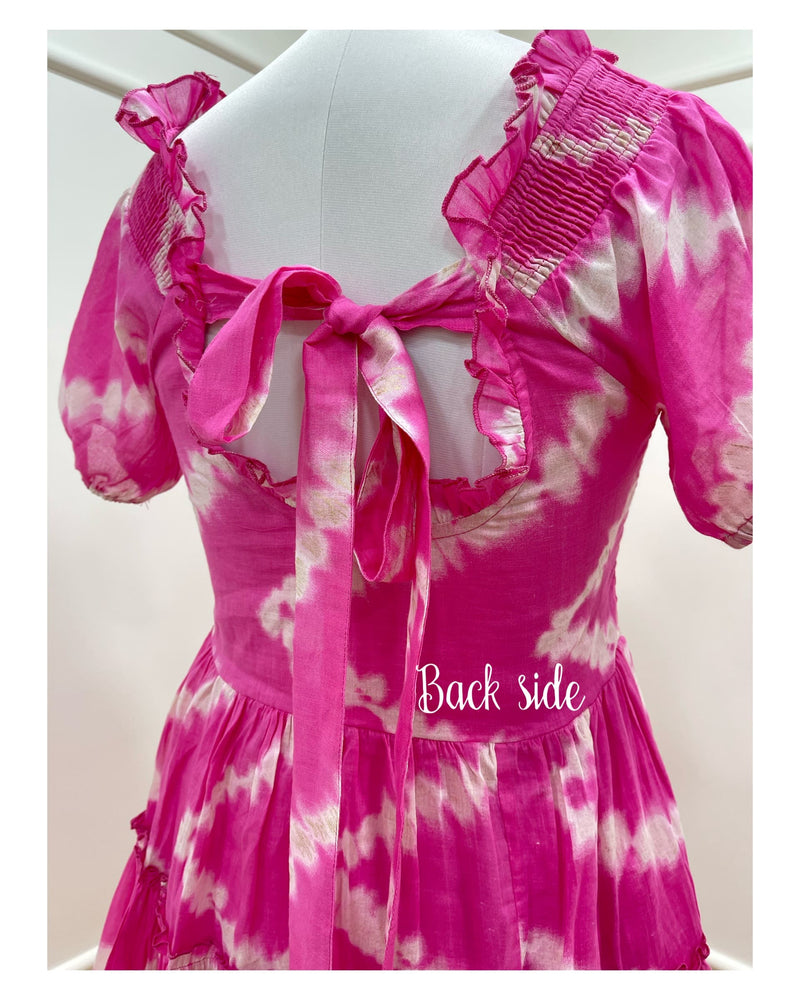 Pink Ruffle Cotton Dress