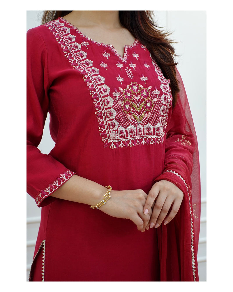 Maroon Handwork Sharara Set