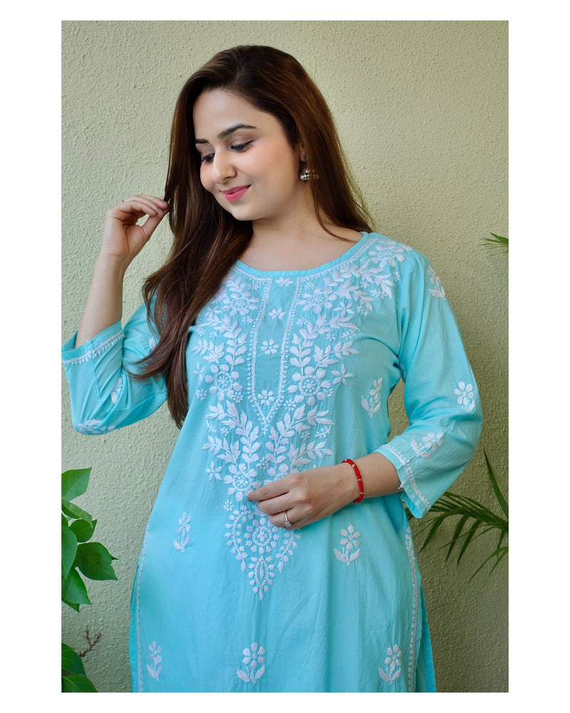 Sky Blue Lucknowi Chikankari Kurti