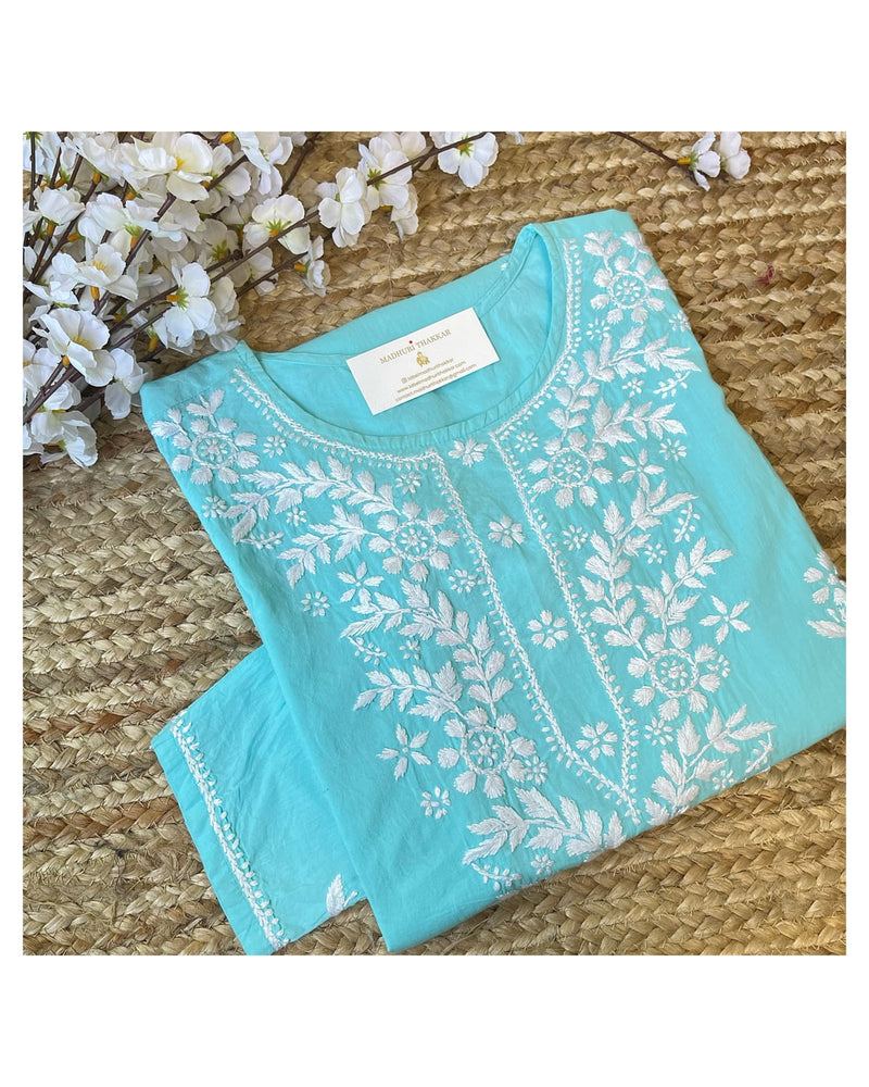 Sky Blue Lucknowi Chikankari Kurti