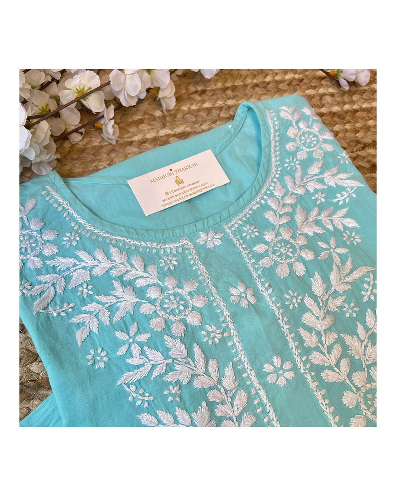 Sky Blue Lucknowi Chikankari Kurti