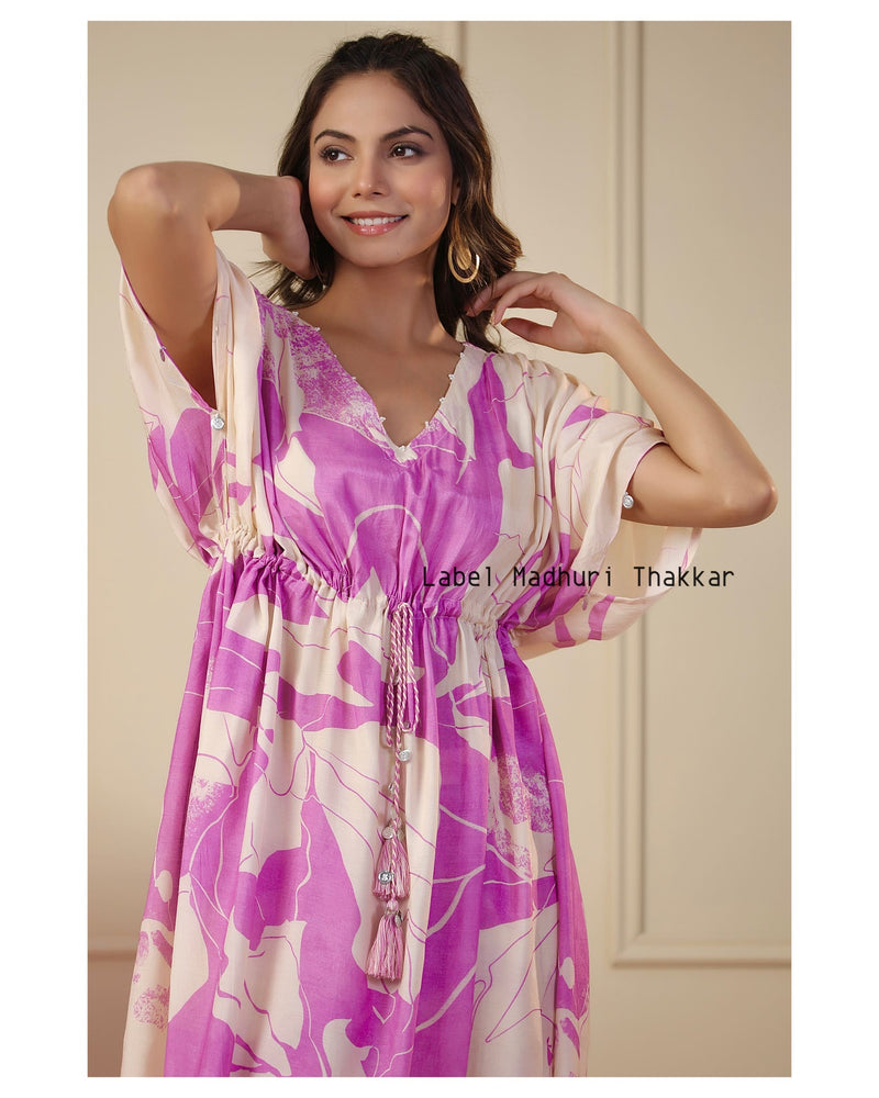 Pink Muslin Kaftan Co-ord