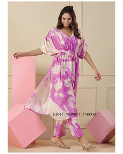 Pink Muslin Kaftan Co-ord